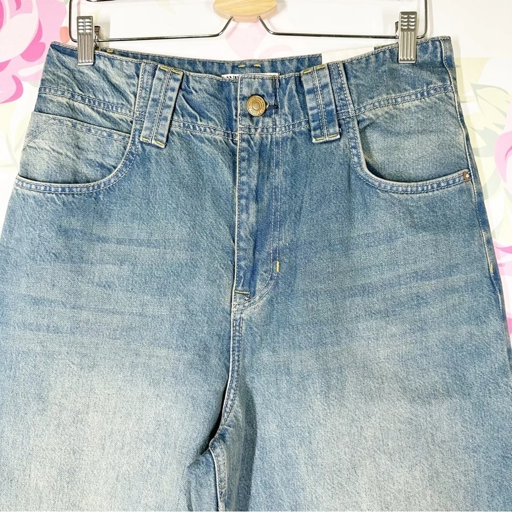 NEW Free People We The Free Chill Vibes Dropped Wide Leg Low Tide Denim Jeans 28